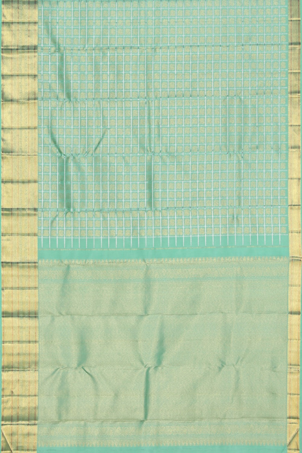 Image of Arani Silk Turquoise Green Saree